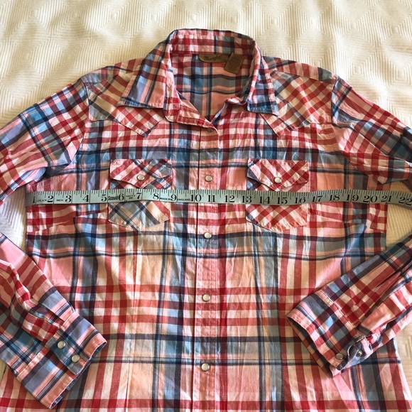 Wrangler Plaid Pearl Snap Western Shirt - Picture 4 of 6